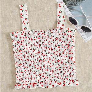 Shein Shirred Cherry Tank